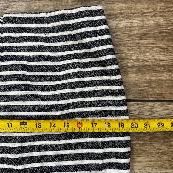 Ann Taylor Skirt Black White Tweed Boucle Striped Casual Career - Picture 5 of 10